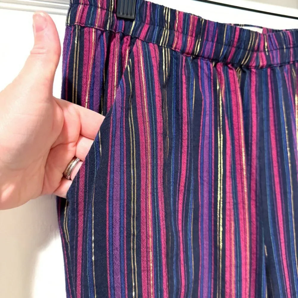 Marine Layer Striped Ankle Pants in Purple and Pink